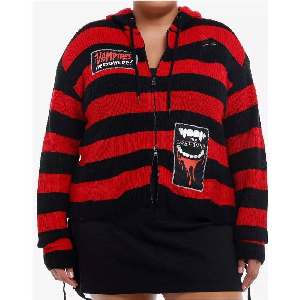 Hot Topic The Lost Boys Patch Distressed Knit Cro… - image 1